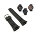 Fits/For Q&amp;Q GW86 - Black Rubber Replacement Watch Band Strap Belt