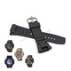 Fits/For Q&Q M143 - Black Rubber Replacement Watch Band Strap Belt