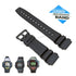 Fits/For Casio DW-280 , DW-290 , DW-340 - 19mm Black Rubber Replacement Watch Band Strap Belt