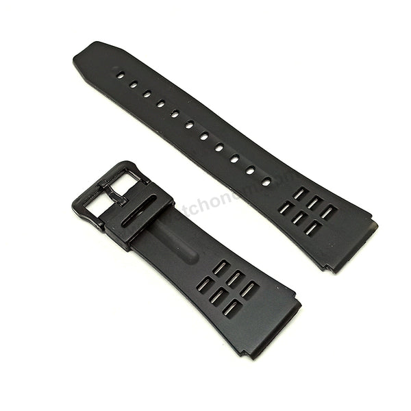 Fits/For Casio DBC-63 Dinozone and Micro Cosmos- 22mm Black Rubber Silicone Watch Band / Strap Belt