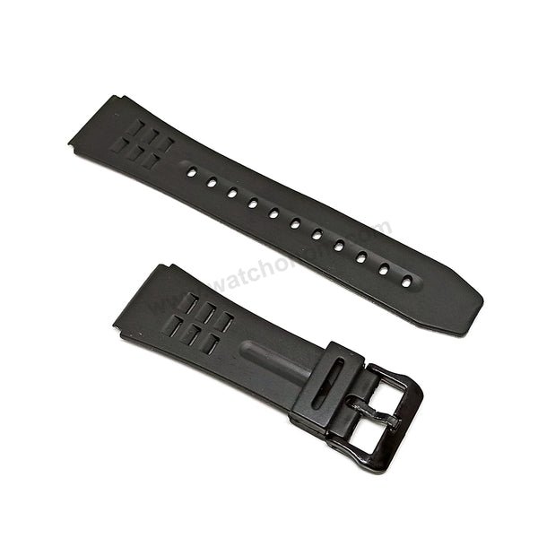 Fits/For Casio DBC-63 Dinozone and Micro Cosmos- 22mm Black Rubber Silicone Watch Band / Strap Belt