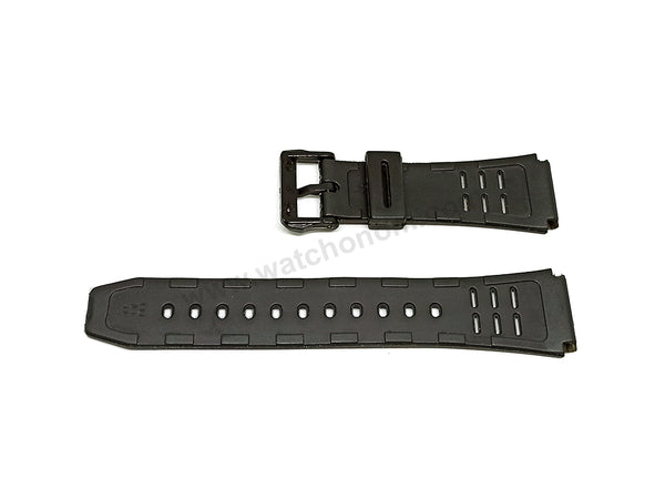 Fits/For Casio DBC-63 Dinozone and Micro Cosmos- 22mm Black Rubber Silicone Watch Band / Strap Belt