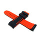 Fits/For Invicta Speedway 25340 , 25345 , 25473 , 25476 - Black Orange Red Silicone Rubber Watch Strap Band Belt