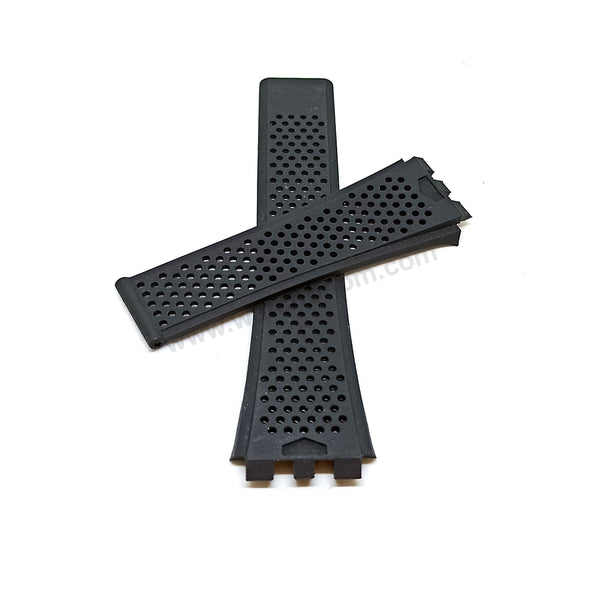 Fits/For Tag Heuer Carrera Heuer 01 - 22mm Black Rubber Replacement Watch Band Strap Belt