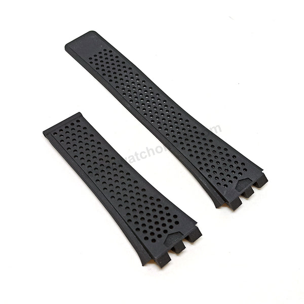 Fits/For Tag Heuer Carrera Heuer 01 - 22mm Black Rubber Replacement Watch Band Strap Belt
