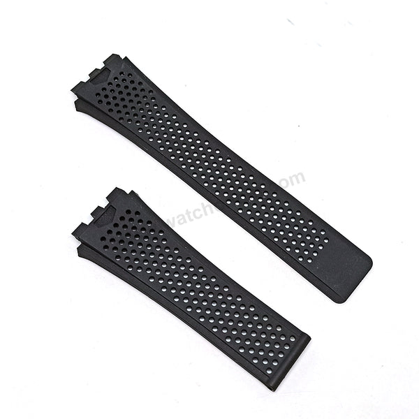 Fits/For Tag Heuer Carrera Heuer 01 - 22mm Black Rubber Replacement Watch Band Strap Belt