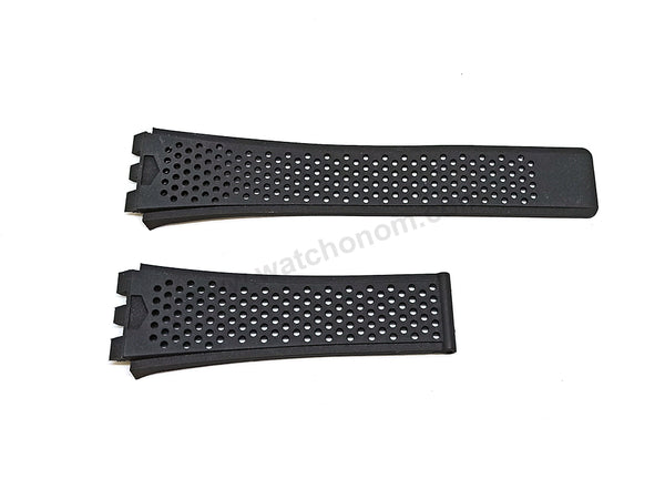 Fits/For Tag Heuer Carrera Heuer 01 - 22mm Black Rubber Replacement Watch Band Strap Belt