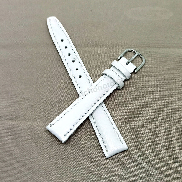 Fits/For Tommy Hilfiger TH.23.3.95.1504 / TH1781380 - 14mm White Genuine Leather Replacement Watch Band Strap Belt