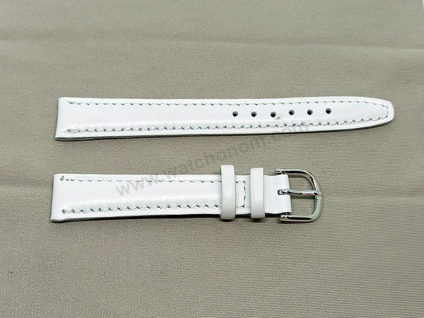 Fits/For Tommy Hilfiger TH.23.3.95.1504 / TH1781380 - 14mm White Genuine Leather Replacement Watch Band Strap Belt