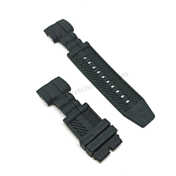 Fits/For Invicta Zeus Bolt Reserve 12674 , 12675 , 12676 , 12677 , 12678 - Black Rubber Replacement Watch Strap Band Belt