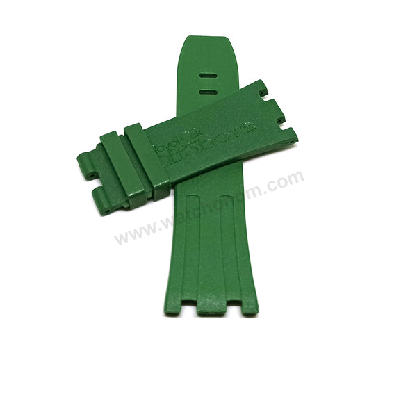 Fits/For AP Audemars Piquet Royal 15703 Oak OFFSHORE - 28mm Leaf Green Rubber Silicone Replacement Watch Band Strap