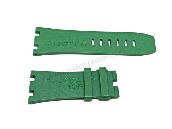 Fits/For AP Audemars Piquet Royal 15703 Oak OFFSHORE - 28mm Leaf Green Rubber Silicone Replacement Watch Band Strap