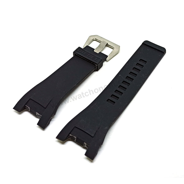 Fits/For Diesel Bugout DZ4287 - 32mm Black Rubber Silicone Replacement Watch Band Strap Belt