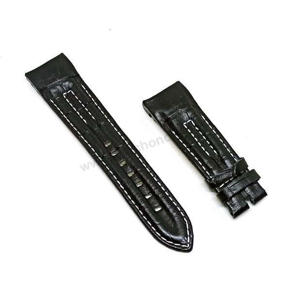Fits/For Seiko Prospex Sky V175-0CK0 SSC264P1 , SSC261P2 , SSC289P1 - Black Handmade Replacement Leather Watch Strap Band Belt
