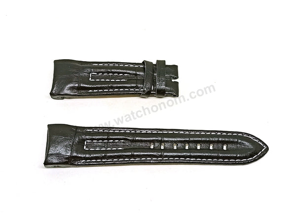 Fits/For Seiko Prospex Sky V175-0CK0 SSC264P1 , SSC261P2 , SSC289P1 - Black Handmade Replacement Leather Watch Strap Band Belt