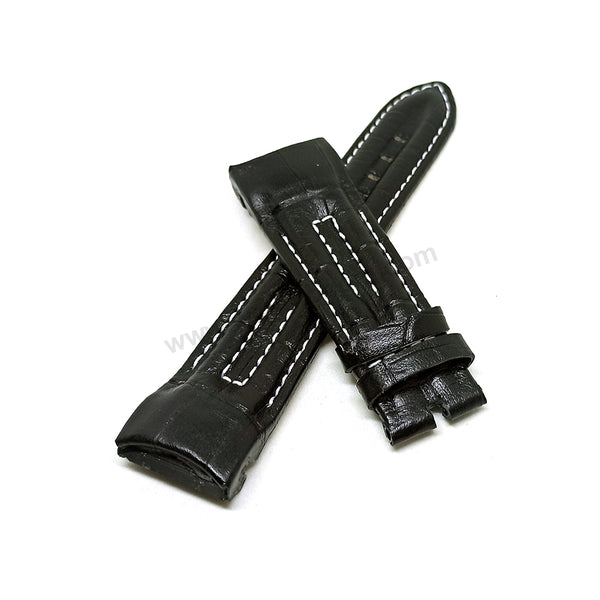 Fits/For Seiko Prospex Sky V175-0CK0 SSC264P1 , SSC261P2 , SSC289P1 - Black Handmade Replacement Leather Watch Strap Band Belt