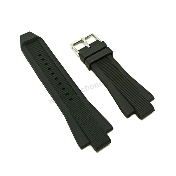 Compatible for Michael Kors Dylan MK8184 , MK8325 , MK8383 , MK8406 , MK8445 , MK8453 , MK9019 , MK9026 - 13mm Black Rubber Silicone Replacement Watch Band Strap