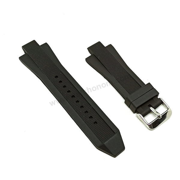 Compatible for Michael Kors Dylan MK8184 , MK8325 , MK8383 , MK8406 , MK8445 , MK8453 , MK9019 , MK9026 - 13mm Black Rubber Silicone Replacement Watch Band Strap