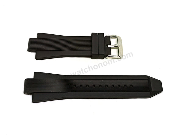Compatible for Michael Kors Dylan MK8184 , MK8325 , MK8383 , MK8406 , MK8445 , MK8453 , MK9019 , MK9026 - 13mm Black Rubber Silicone Replacement Watch Band Strap