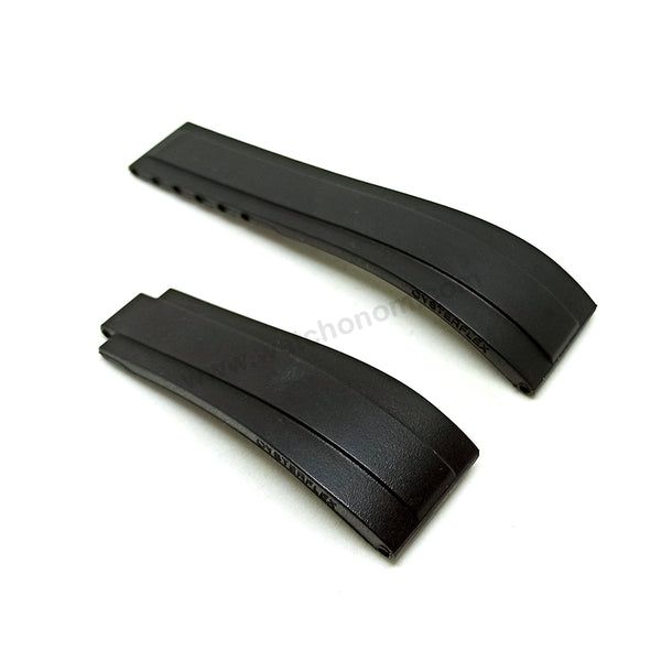 Fits/For Rolex OysterFlex Daytona - 21mm 350501 E-F Rubber Curved Body Replacement Watch Band Strap