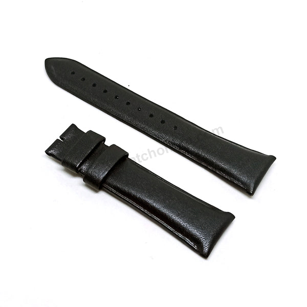 Fits/For Emporio Armani AR11573 , AR60012 - 22mm Black Leather Replacement Watch Band Strap Belt