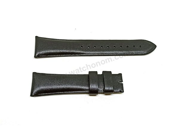 Fits/For Emporio Armani AR11573 , AR60012 - 22mm Black Leather Replacement Watch Band Strap Belt