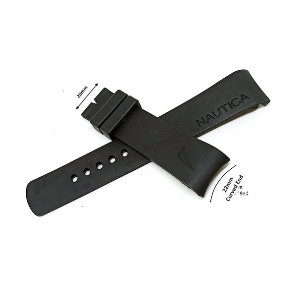 Fits/For Nautica A19527 , A31503 , A12626G , A20059G , A16564G , A19556G , A19585G , A20065G , A36002G , A14556G
A31506G , A13011G , A13014G , A15559G , A17579G , A18636G , A19529M , A20008M , A30000G
N14536G , N17526G , N17579G , N18523G , N18636G , N12626G , N19536G , N19556G , N19594G , N14609G , N16564G , N20059G , N20065G , N22528G , 


N15614&nbsp;
NAI3513G , NAI3514G , NAI3516G , NAI3517G
And 
N16553G , N24531G , A11593G ,  - 22mm Black Rubber Silicone Curved End Replacement Watch Band Strap