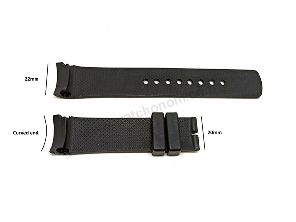 Fits/For Nautica A31506G , A13011G , A13014G , A15559G , A17579G - 22mm Black Rubber Silicone Replacement Watch Band Strap