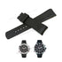 Fits/For Nautica A31503G , A36002G NST Yachtimer - 22mm Black Rubber Silicone Replacement Curved End Watch Band Strap