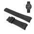 Fits/For Nautica NAPLECR11 Long Beach - 22mm Black Rubber Silicone Replacement Curved End Watch Band Strap