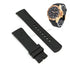 Fits/For Nautica A15559G , N15559G- 22mm Black Rubber Silicone Curved EndReplacement Watch Band Strap
