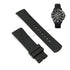 Fits/For Nautica A19585G , N19585G - 22mm Black Rubber Silicone Curved End Replacement Watch Band Strap