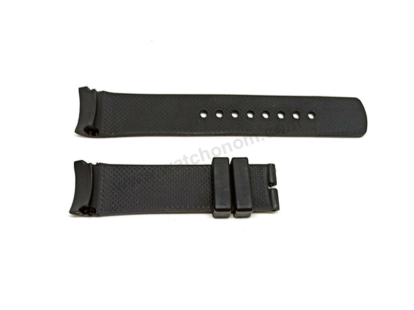 Fits/For Nautica A31506G , A13011G , A13014G , A15559G , A17579G - 22mm Black Rubber Silicone Replacement Watch Band Strap