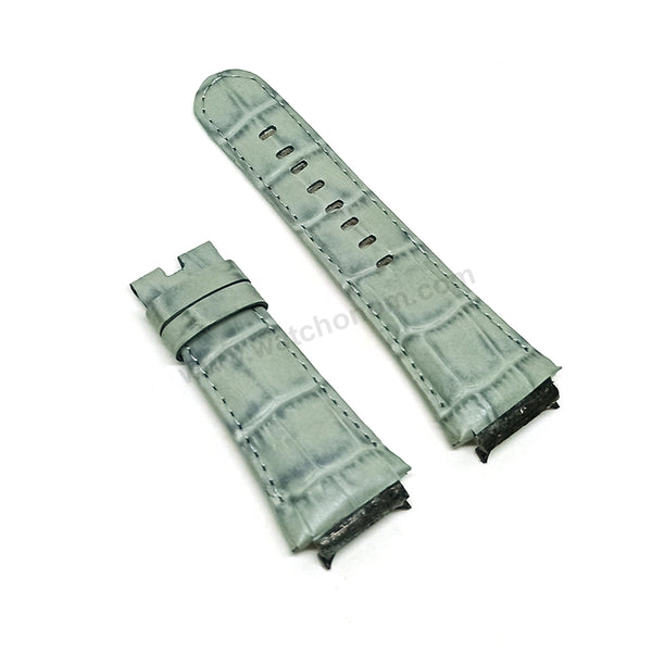 Fits/For TW Steel Ceo Tech CE4001 , CE4005 - 22mm Gray Genuine Leather Handmade Replacement Watch Band Strap Belt