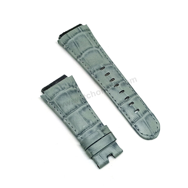 Fits/For TW Steel Ceo Tech CE4001 , CE4005 - 22mm Gray Genuine Leather Handmade Replacement Watch Band Strap Belt