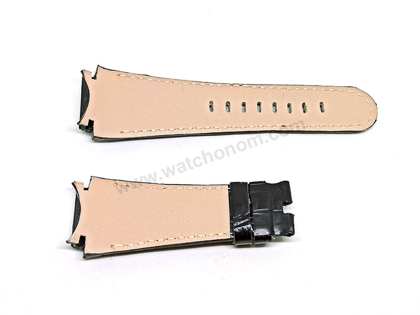 Fits/For TW Steel Ceo Tech CE4008 , CE4110 - 22mm Black Genuine Leather Handmade Replacement Watch Band Strap Belt
