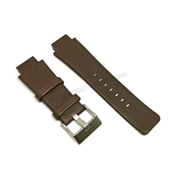 Fits/For Diesel DZ1090 , DZ1123 , DZ1297 , DZ5100 Cliffhanger - 18mm Brown Genuine Leather Replacement Watch Strap Band