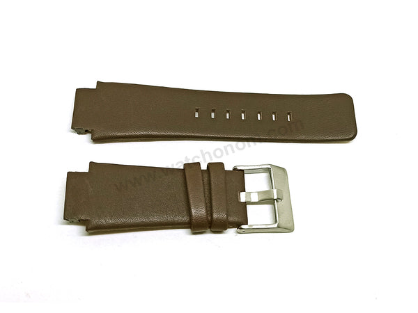 Fits/For Diesel DZ1090 , DZ1123 , DZ1297 , DZ5100 Cliffhanger - 18mm Brown Genuine Leather Replacement Watch Strap Band