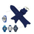 Fits/For Armani Exchange AX1041 , AX1084 , AX1108 , AX1185 , AX1282 - 29mm Blue Rubber Silicone Replacement Watch Band Strap