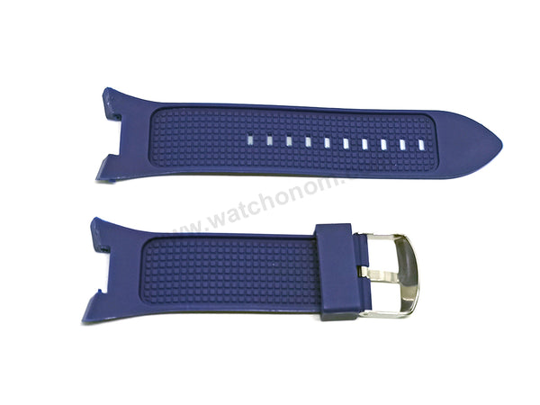 Fits/For Armani Exchange AX1041 , AX1084 , AX1108 , AX1185 , AX1282 - 29mm Blue Rubber Silicone Replacement Watch Band Strap