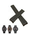 Fits/For TAG Heuer Grand Carrera Caliber 17 RS CAV518B , CAV518E , CAV511C - 22mm Black Rubber FT6016 Replacement Watch Band Strap Belt 