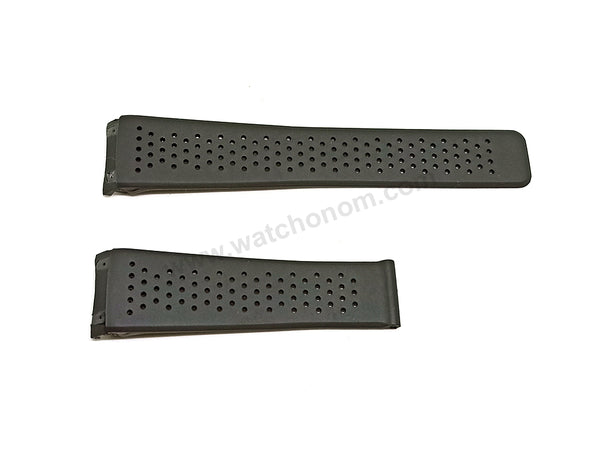 Fits/For TAG Heuer Grand Carrera Caliber 17 RS - 22mm Black Rubber FT6016 Replacement Watch Band Strap Belt
