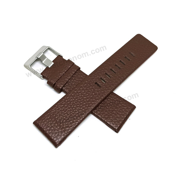 Fits/For Diesel DZ1245 , DZ4290 , DZ1337 , DZ1409 - 26mm Brown Genuine Leather Replacement Watch Strap Band Belt