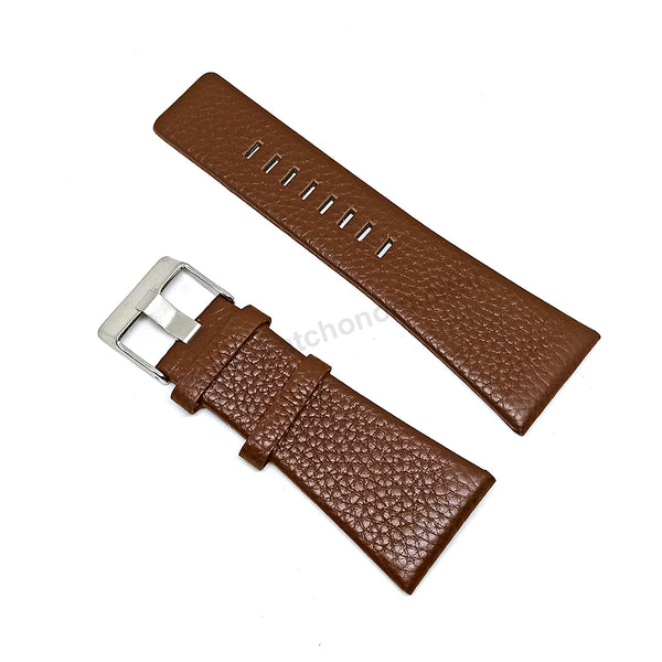 Fits/For Diesel DZ1542 , DZ1543 Time 3 hands Nix - 32mm Brown Genuine Leather Replacement Watch Strap Band Belt