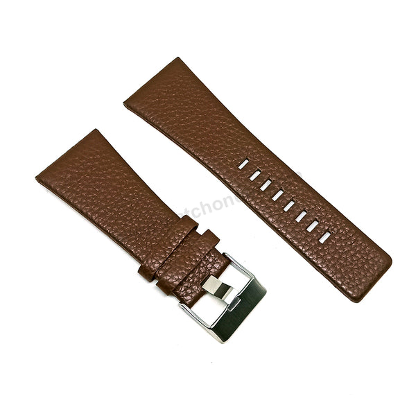 Fits/For Diesel DZ1542 , DZ1543 Time 3 hands Nix - 32mm Brown Genuine Leather Replacement Watch Strap Band Belt