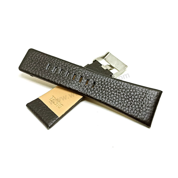 Fits/For Diesel DZ1463 , DZ1541 Time 3 hands Nix - 32mm Black Genuine Leather Replacement Watch Strap Band Belt