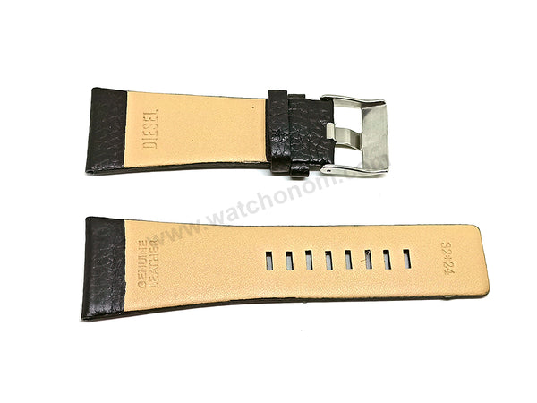 Fits/For Diesel DZ1463 , DZ1541 Time 3 hands Nix - 32mm Black Genuine Leather Replacement Watch Strap Band Belt