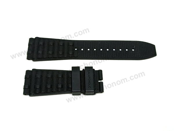 Fits/For Breitling Chronomat B01 - 22mm Black Rubber/Silicone 22-20 301S , 300S Rouleaux Replacement Watch Band Strap Belt