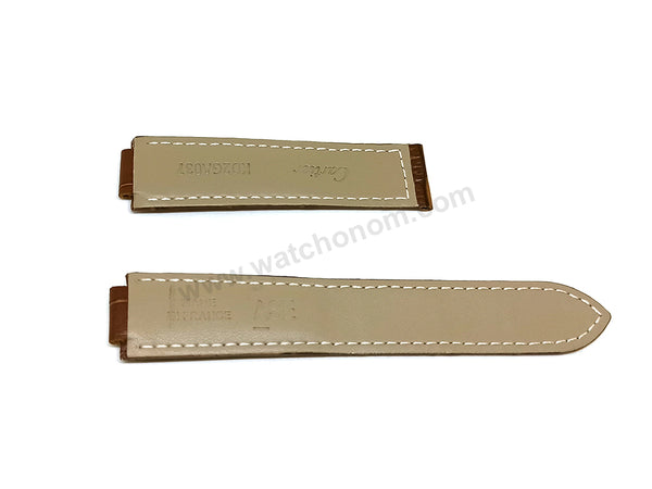 Fits/For Cartier Ballon Bleu - 20mm-12mm Brown Genuine Leather Replacement Watch Strap Band