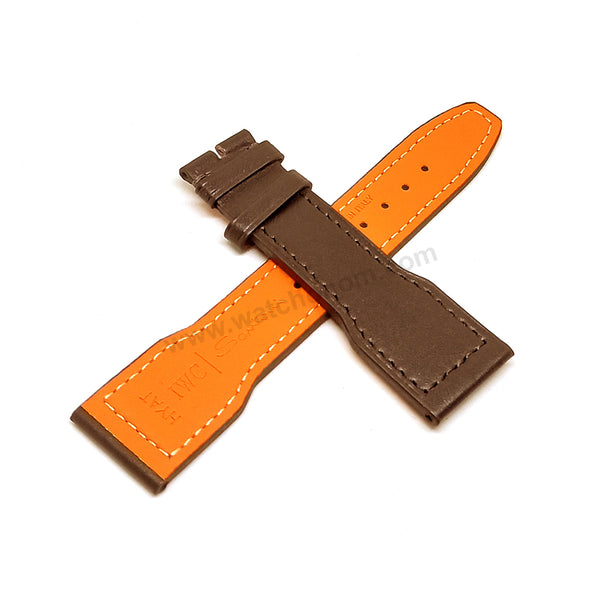 Fits/for IWC Pilot - 22mm Brown Genuine Leather HYAT Replacement Santoni Watch Band Strap Belt